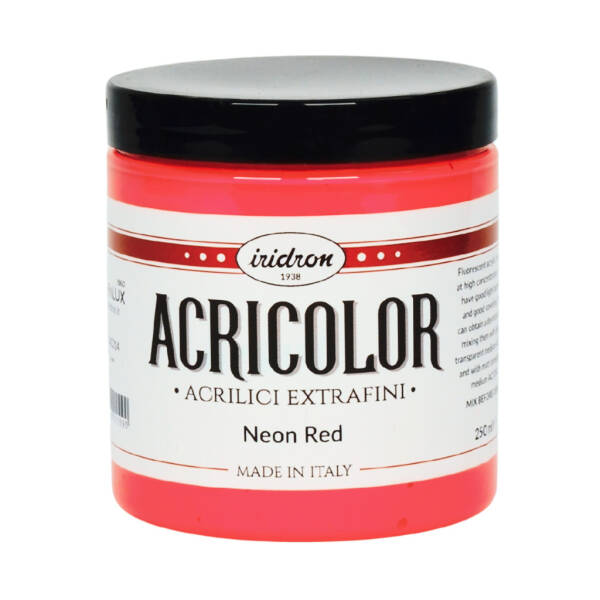 Iridron Acricolor Akrilik Boya 250 ML Neon Red - 1