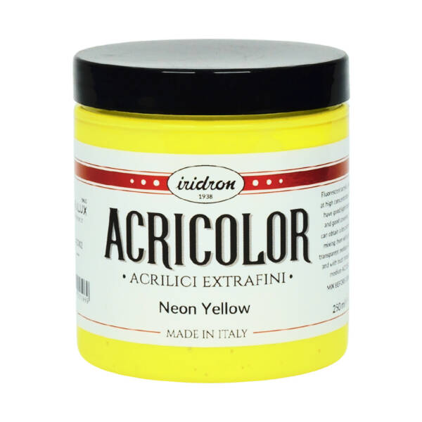 Iridron Acricolor Akrilik Boya 250 ML Neon Yellow - 1