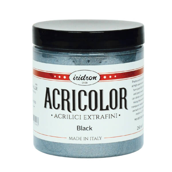 Iridron Acricolor Akrilik Boya 250 ML Pearlescent Black - 1