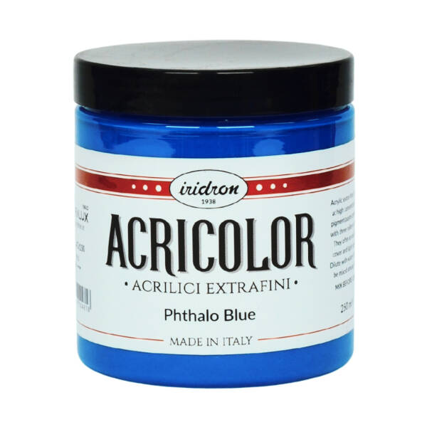 Iridron Acricolor Akrilik Boya 250 ML Phthalo Blue - 1
