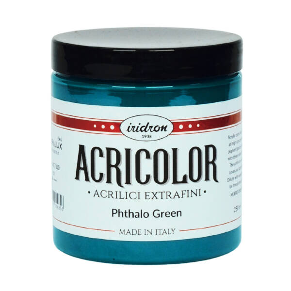 Iridron Acricolor Akrilik Boya 250 ML Phthalo Green - 1