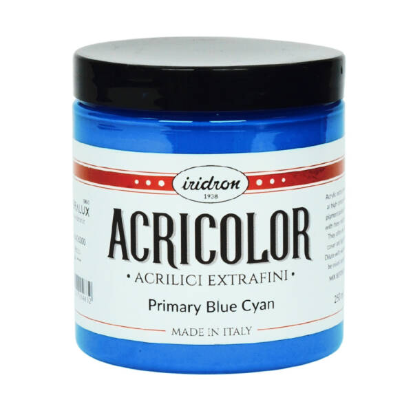 Iridron Acricolor Akrilik Boya 250 ML Primary Blue Cyan - 1