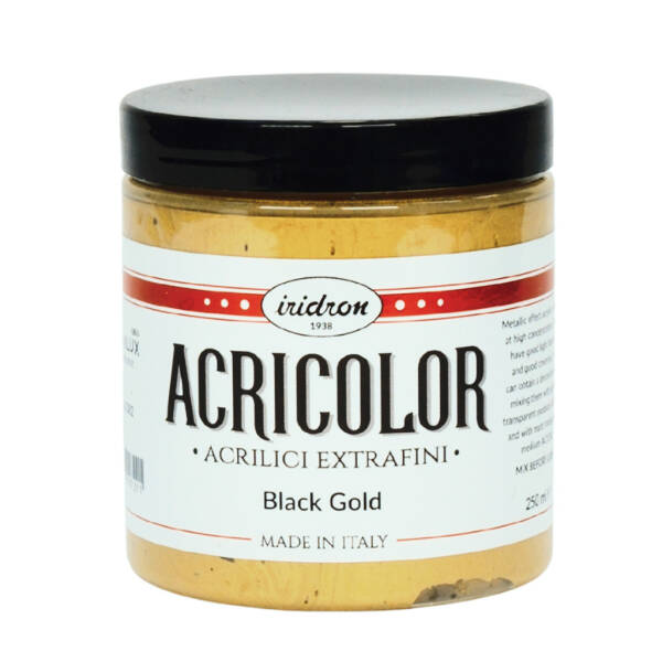 Iridron Acricolor Akrilik Boya 250 ML Black Gold - 1
