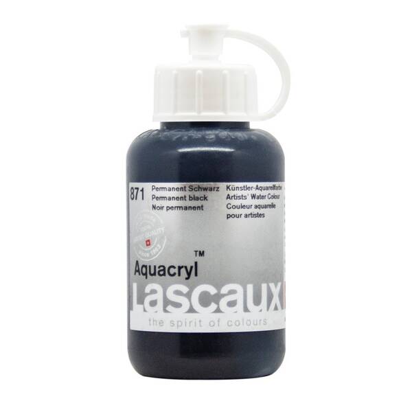 Lascaux Aquacryl Sıvı Akrilik Boya 85 Ml Permanent Black - 1