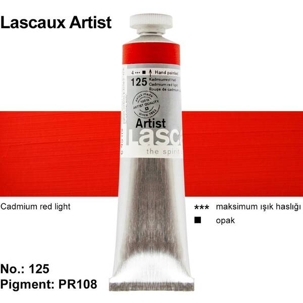 Lascaux Artist Akrilik Boya 45 Ml S4 Cadmium Red Light