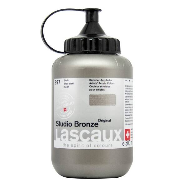 Lascaux Studio Akrilik Boya Bronze 500 Ml Stay Steel - 2