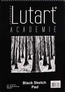 Lutart LA-SFA6 Siyah Eskiz Defteri 160gr A6 12 Yaprak - Lutart