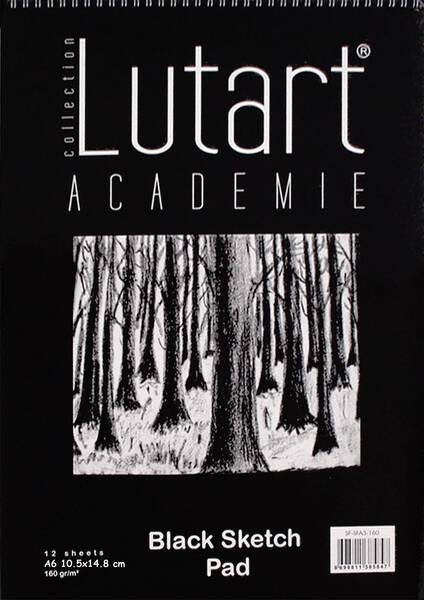 Lutart LA-SFA6 Siyah Eskiz Defteri 160gr A6 12 Yaprak - 1