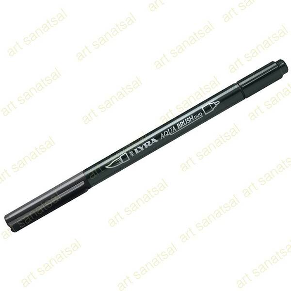 Lyra Aqua Brush Duo Fırça Uçlu Marker Black - 1