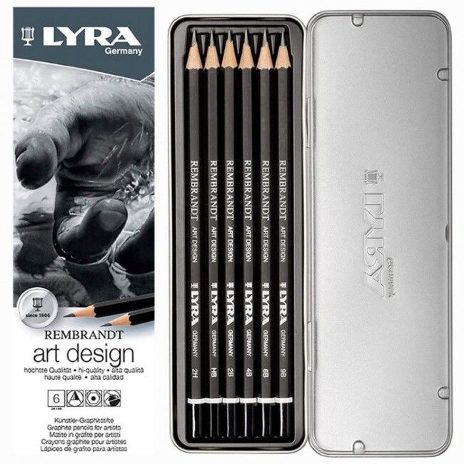 Lyra Rembrandt Art Design Dereceli 6'li Kalem Seti Metal Kutu