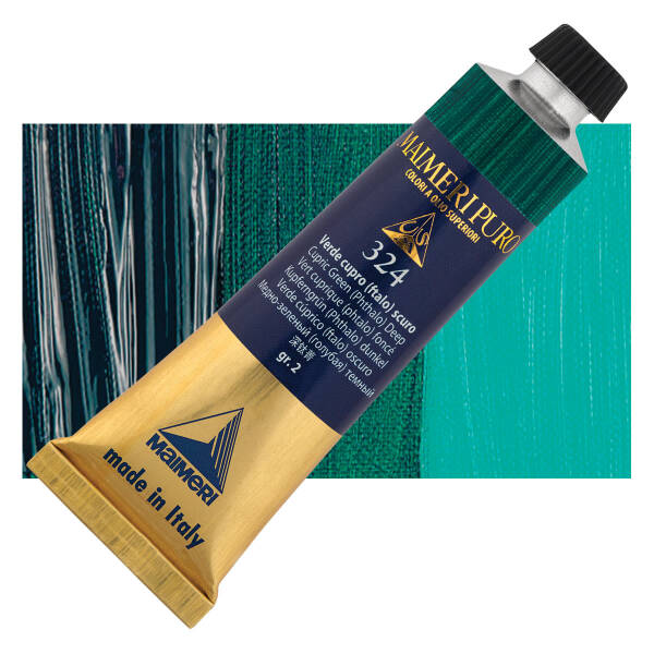 Maimeri Puro Yağlı Boya 40 ML 324 Cupric Green Phthalo Deep - 1