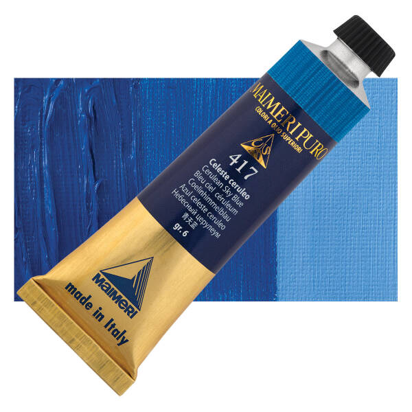 Maimeri Puro Yağlı Boya 40 ML 417 Cerulean Sky Blue - 1