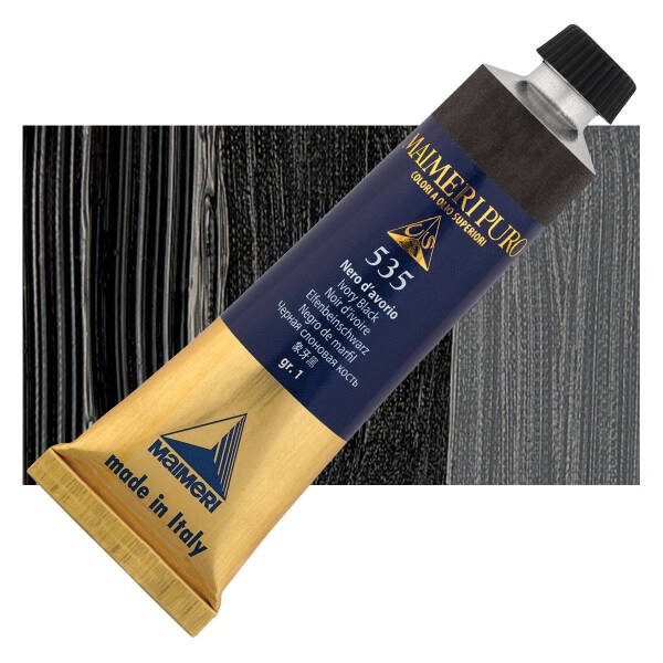Maimeri Puro Yağlı Boya 40 ML 535 Ivory Black - 1