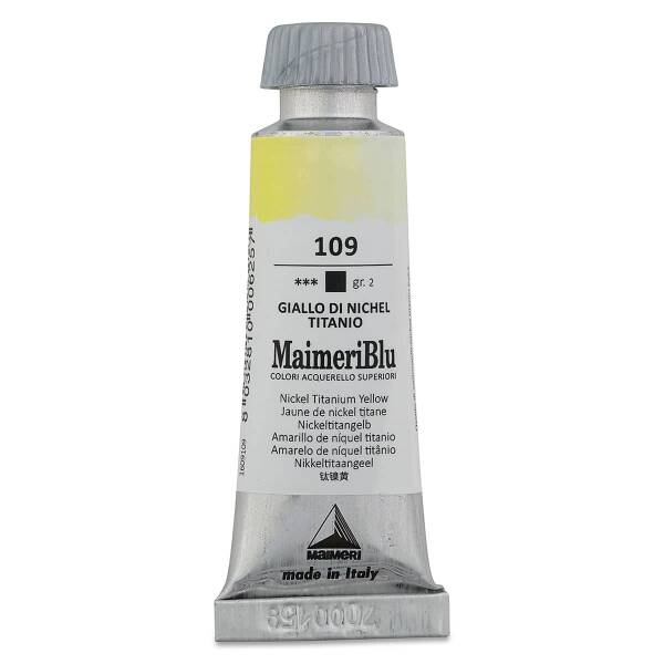 MaimeriBlu Tüp Sulu Boya 12 ML 109 Nickel Titanium Yellow - 3