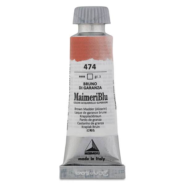 MaimeriBlu Tüp Sulu Boya 12 ML 474 Brown Madder (Alizarin) - 3