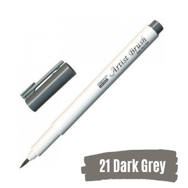 Marvy Brush Pen Fırça Kalem Dark Grey