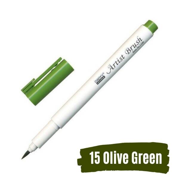 Marvy Brush Pen Fırça Kalem Olive Green