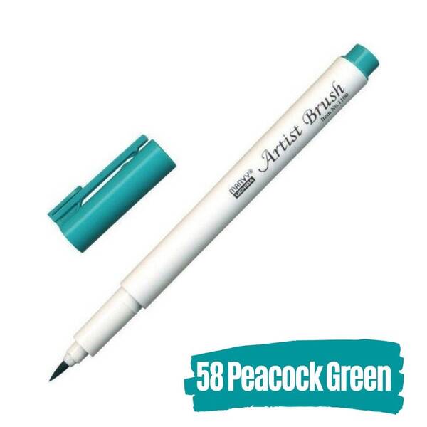 Marvy Brush Pen Fırça Kalem Peacock Green