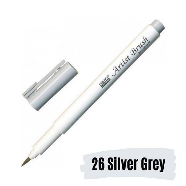 Marvy Brush Pen Fırça Kalem Silver Grey