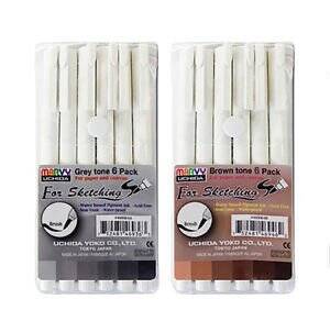 Marvy Brush Pen Gri Tonları 6 Li Set