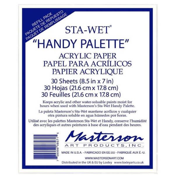 New Wave Masterson Sta-Wet Handy Akrilik Kağıt Palet 30'Lu 17.8cm x 21.6cm