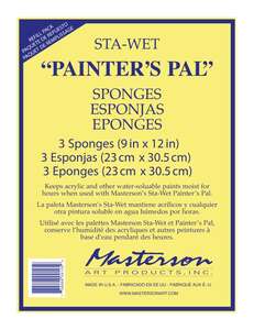 New Wave Masterson Sta-Wet Painter Pal Palet Süngeri 3'Lü 23cm x 30.5cm - Thumbnail