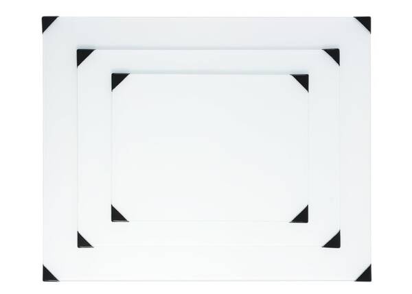 New Wave Posh Glass Tabletop Cam Beyaz Palet 40cm x 50cm