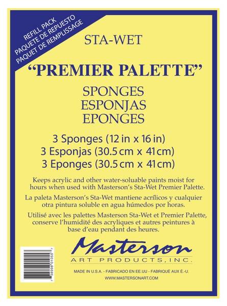 New Wave Masterson Sta-Wet Premier Palet Süngeri 3'Lü 30.5cm x 41cm