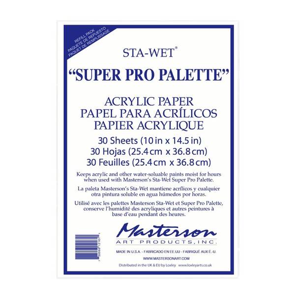New Wave Masterson Sta-Wet Super Pro Akrilik Kağıt Palet 36.8cm x 25.4cm