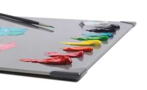 New Wave Posh Glass Tabletop Cam Gri Palet 22cm x 30cm - Thumbnail