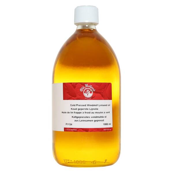 Old Holland Medium 1000ml Cold Pressed Windmill Linseed Oil - 1