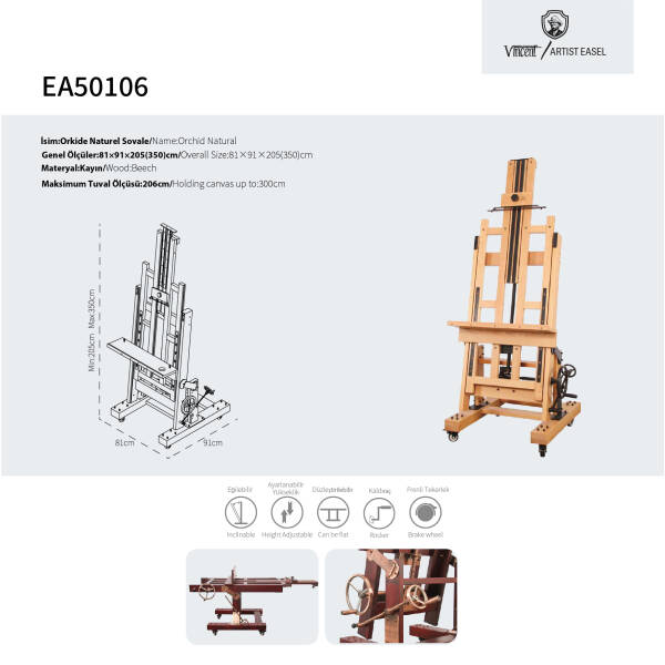 ORCHID NATURAL/ORKİDE NATUREL EA50106 ARTIST EASEL - 3