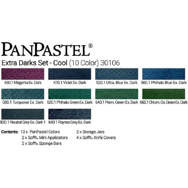 PanPastel Ultra Soft Artist Pastel Boya Extra Dark Shades Cool 10'lu Set 30106