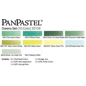 PanPastel Ultra Soft Artist Pastel Boya Greens 10'lu Set 30104 - 3