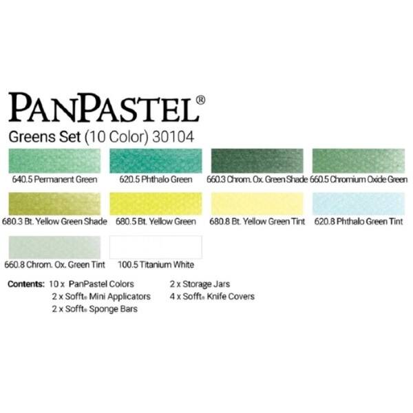 PanPastel Ultra Soft Artist Pastel Boya Greens 10'lu Set 30104 - 3