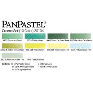 PanPastel Ultra Soft Artist Pastel Boya Greens 10'lu Set 30104 - Thumbnail