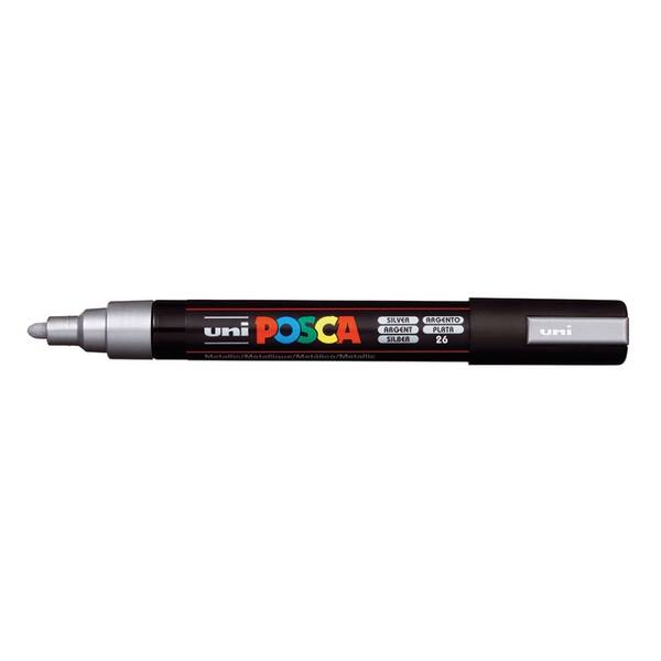 Uni Posca PC-5M Medium Marker 1.8-2.5 mm Metallic Silver - 1