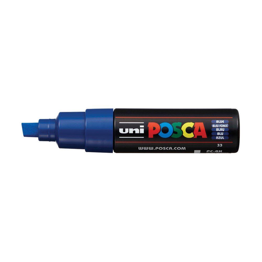 Uni Posca PC-8K Broad Chisel Tip Marker 8.0 mm Blue