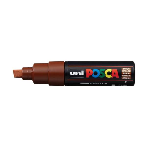 Uni Posca PC-8K Broad Chisel Tip Marker 8.0 mm Brown - 1