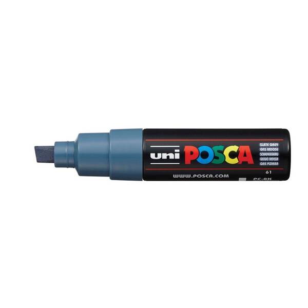Uni Posca PC-8K Broad Chisel Tip Marker 8.0 mm Dark Grey - 1