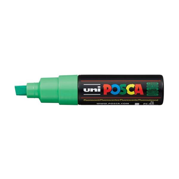 Uni Posca PC-8K Broad Chisel Tip Marker 8.0 mm Flourescent Green