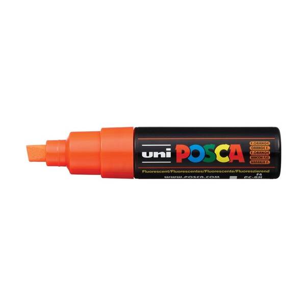 Uni Posca PC-8K Broad Chisel Tip Marker 8.0 mm Fluorescent Orange - 1