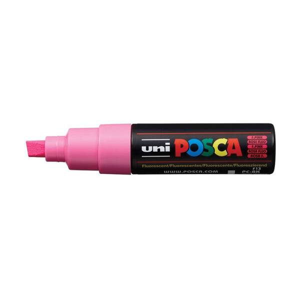 Uni Posca PC-8K Broad Chisel Tip Marker 8.0 mm Flourescent Pink