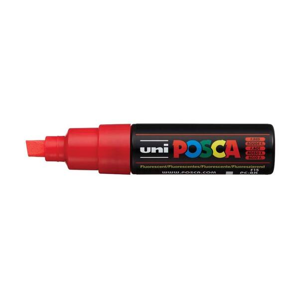 Uni Posca PC-8K Broad Chisel Tip Marker 8.0 mm Flourescent Red - 1