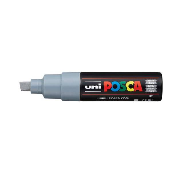 Uni Posca PC-8K Broad Chisel Tip Marker 8.0 mm Grey - 1