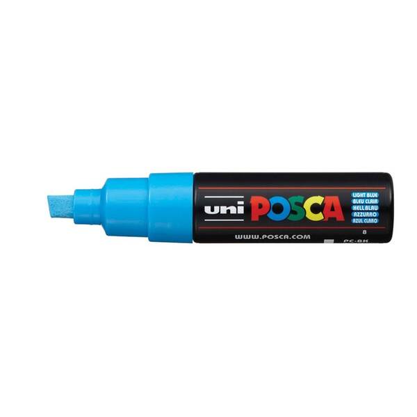 Uni Posca PC-8K Broad Chisel Tip Marker 8.0 mm Light Blue