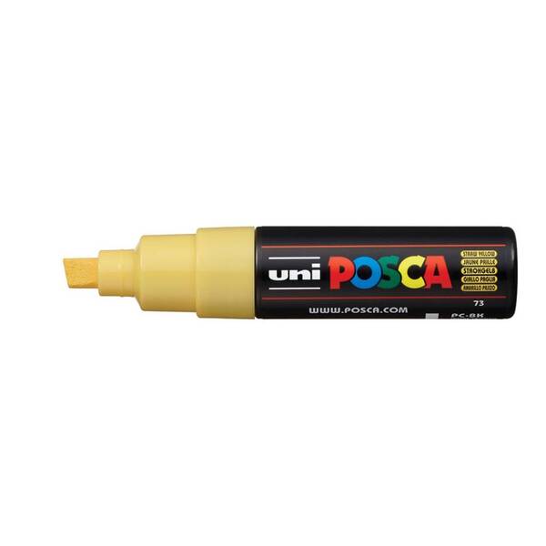 Uni Posca PC-8K Broad Chisel Tip Marker 8.0 mm Straw Yellow