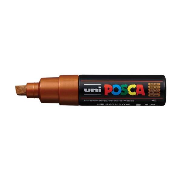 Uni Posca PC-8K Broad Chisel Tip Marker 8.0 mm Metallic Bronze