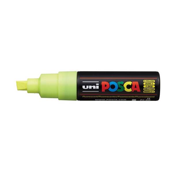 Uni Posca PC-8K Broad Chisel Tip Marker 8.0 mm Flourescent Yellow - 1