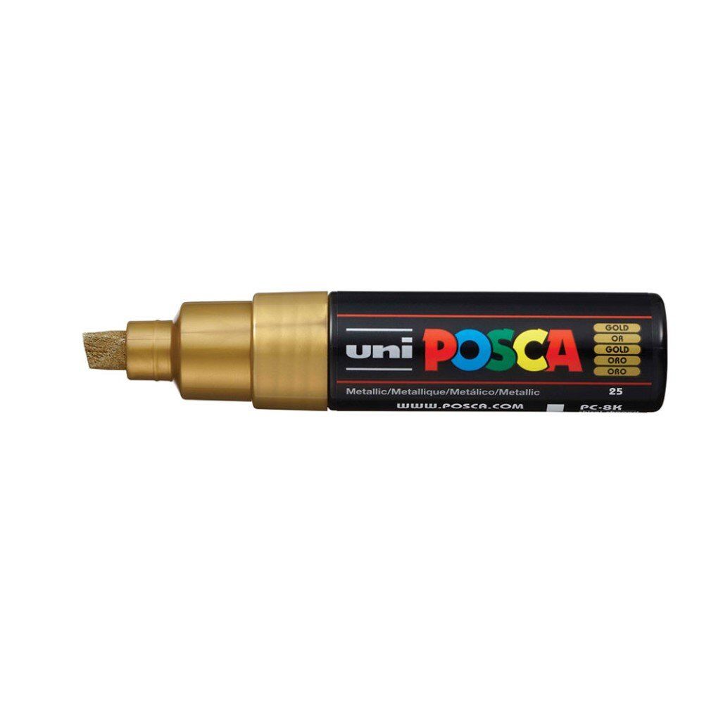 Uni Posca PC-8K Broad Chisel Tip Marker 8.0 mm Metallic Gold